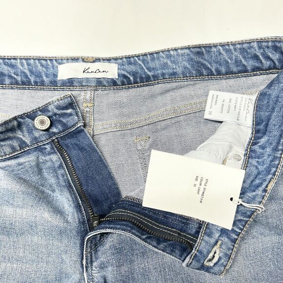 Kancan Jeans Womens 33 16W Straight Blue Denim Light Wash Distressed 90s NEW - Picture 5 of 9